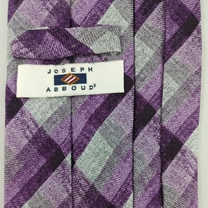 Joseph Abboud Men's Necktie Tie Silk Purple Gray 3.25" Great Condition a17 - Imagen 1 de 6