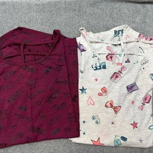 SO Girls Tops Lot of 2 Size 14 & 16 Multi Color Cap Sleeves Flowy Graphic Print - Picture 1 of 16