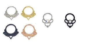 Septum Hoop Nose Rings Daith Twist Hanger Ear Cartilage Tragus Bar New Design  - Picture 1 of 11