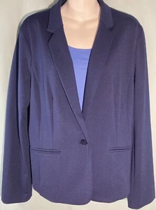 Liz Claiborne Simply Liz marineblauer Einknopf-Blazer Größe L neu mit Etikett Einzelhandel 69 $ - Bild 1 von 7