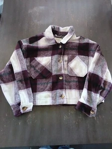 Ashley Outerwear Purple Check Plaid Wool-Blend Overshirt Shacket Jacket Size XL - Picture 1 of 2