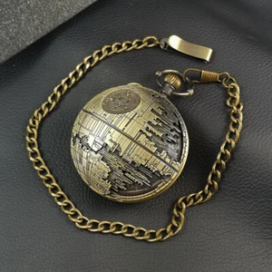 Star Wars Death Star Music Pocket Watch Octagonal Box Retro Mechanical FlipCover - Picture 1 of 20