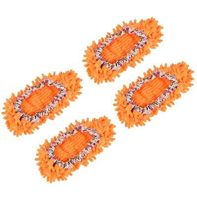 4Pcs Washable Cleaning Shoes Cover Duster Chenille Mop Slippers Orange • 11.53£