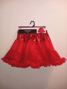 NWT Sz S/M 4-6, 8-10 Halloween Costume Tutu Petticoat Slip Celebrate! RED - Picture 1 of 3