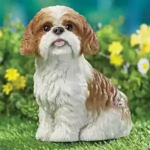 Adorable Sitting Shih-Tzu with Realistic Details Outdoor Garden Statue - Picture 1 of 1