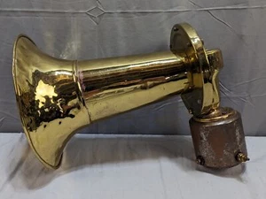 Vtg Polished Brass 12V Klaxon Oval Air Horn SN 93406 Car Rat Rod Packard 1908 - Picture 1 of 16