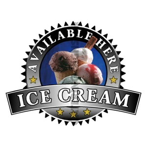 Ice Cream Sold Here Sticker Black - Catering Sign Window Cafe Van Trailer - Picture 1 of 1
