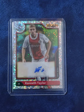 KENNETH TAYLOR TRADING CARD. MERLIN CHROME. AFC AJAX. AUTO. 37/150