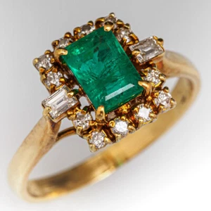 925 Sterling Silver Emerald Lab Created Gemstone Engagement Women's Ring - Picture 1 of 6