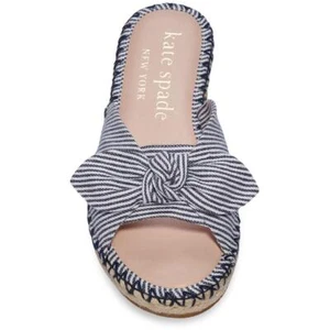 Kate Spade New York Saltie Shore Parchment/Blazer Blue Womens Sandles 8 M - Picture 1 of 4