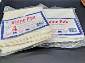 2 Value Pak Aida Cross Stitch Fabric 2 packages 4 pieces 12"x 18" irregulars USA - Picture 1 of 5
