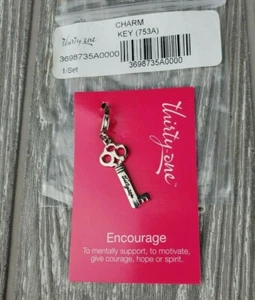 Thirty-One 'KEY' Charm #753A - ENCOURAGE, Rhodium-Plated Brass - NEW - Picture 1 of 4