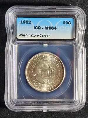 1952-P ICG MS64 Carver Half Dollar 50c .900 Silver Booker T. Washington T3885 - Image 1 of 4