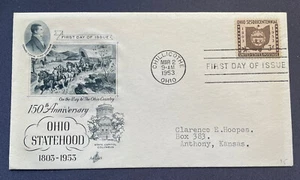 FIRST DAY OF ISSUE 1953 150th Anniversary of Ohio Statehood 1803-1953 ArtCraft - Picture 1 of 2
