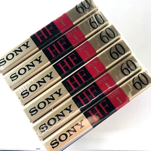 6 Pack Sony C60HF 60 Minute Type 1 Audio Cassette Tape High Fidelity Recording - Picture 1 of 2