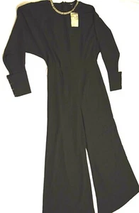 NWT Love J Jumpsuit Plazzo Black Keyhole Gold chain Cocktail formal Long sleeve  - Picture 1 of 12