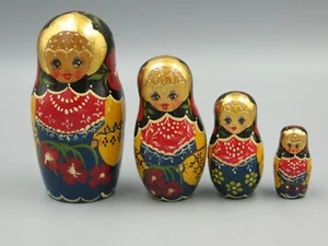 Muñecas anidadoras rusas de colección Matryoshka Ceprueb Nocag pintadas a mano firmadas 4" - Imagen 1 de 6