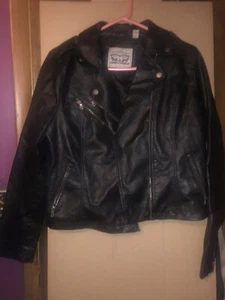 Levi’s Strauss Women's Faux Leather Moto Biker Jacket Black Size Small - Picture 1 of 12