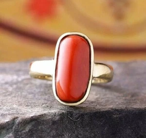 Ring 6,75 kt natürlicher zertifizierter 925 Sterlingsilber rote Koralle - Bild 1 von 1