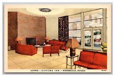 Winnemucca NV Nevada Sonoma Inn Lounge Unposted Linen Postcard