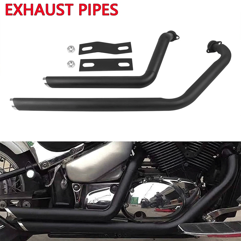For Suzuki Boulevard M50 C50 T/C VL800 Shortshots Staggered Exhaust Pipes System - Image 1 of 4