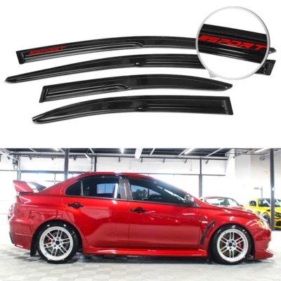 For 08-17 Mitsubishi Lancer Window Visor Mugen Style Smoke Guard Shade 4PCS Set - Image 1 of 4