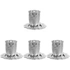 4 Sets  Silver Plated Cup Passover Wine Cup Kiddush Cup With Saucer for Shabbat