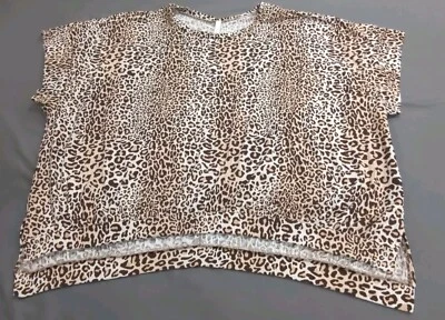 E.C. 女式 Plus 3X 豹纹动物印花 T 恤 Mob Wife 上装 — 第 1/4 张图片