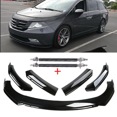 Front Bumper Lip Body Kit Spoiler Splitter For Honda Odyssey Glossy Black Foto 1 de 4
