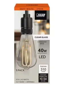 Feit electric 40W Equivalent ST19 Dimmable Vintage LED Light Bulb, Soft White 27 - Picture 1 of 1