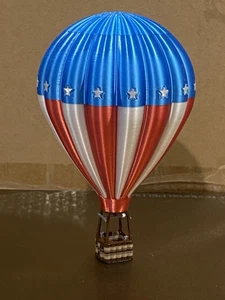 Hot Air Balloon HO Scale 3-D Printed 5”1/2” Tall Stars And Stripes Large basket - Picture 1 of 11