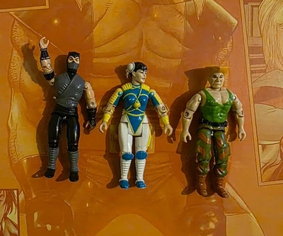 1990's GI Joe Bundle: Street Fighter Chun-Li, Guile & Mortal Kombat Smoke - Image 1 of 2