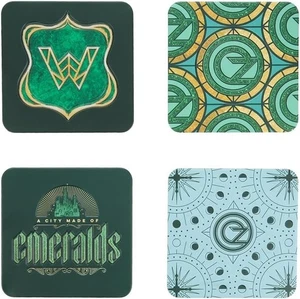 Wicked Movie embossed metal coasters | Licensed Oz & Emerald City designs | 4pcs - Picture 1 of 4