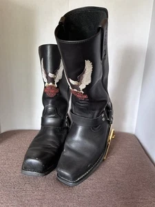 Vintage Harley Davidson Men’s Embroidered Motorcycle Boots 91002 Size 10 Wide - Picture 1 of 14