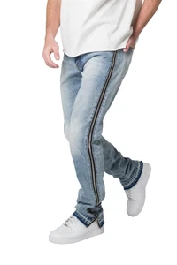 mnml Mens D558 Straight Stripe Denim Jeans, Blue, 30 - Picture 1 of 8