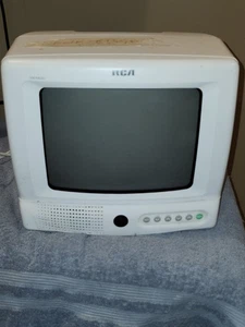 (U1) --- RCA CRT 9" TV Model E09310WH Television NO Remote Buttons Work Turns On - Picture 1 of 12