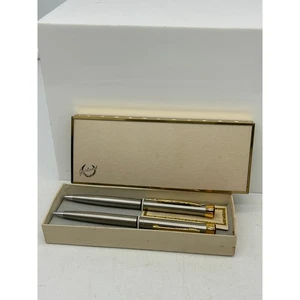 Garland Pen And Pencil Set Box Silver with Gold accent looks new - Picture 1 of 5