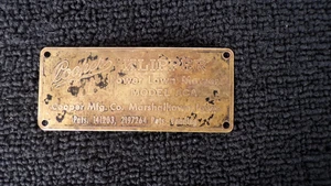 Oldtimer Cooper Klipper ACA Motor Rasenmäher Messing Datenschild - Bild 1 von 2