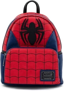 LOUNGEFLY Marvel Spider-Man Classic Mini Leather Backpack Red/Blue EUC - Picture 1 of 4