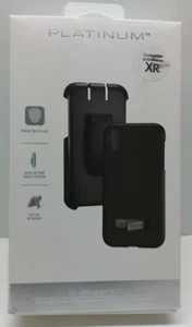 Platinum - Custodia fondina/cavalletto per Apple iPhone XR - Nero. - Foto 1 di 6