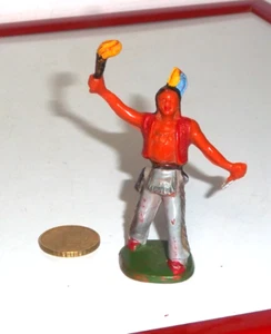 FIGURINE  JIM 1/32   - INDIEN / GUERRIER  AVEC TORCHE ET POIGNARD - Picture 1 of 4