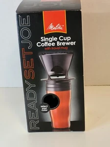 Melitta Ready Set Joe Travel Mug and Cone Pour Over Coffee Brewer Set, Black - Picture 1 of 9