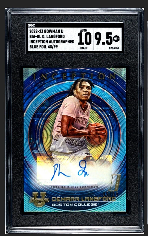 🔥Demarr Langford 2022-23 Bowman University Inception #BIA-DL Blue Foil Auto /99 - Image 1 of 1