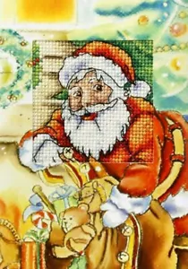 Bedrucktes Kreuzstich-Set "Weihnachtsmann" für Grußkarte - Orchidea 6210 - Bild 1 von 1