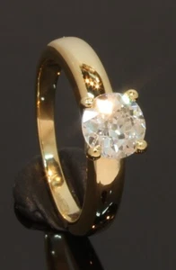 14 Carat Yellow Gold Diamond Solitaire Ring 0.97ct Size K (80.25.286) - Picture 1 of 7