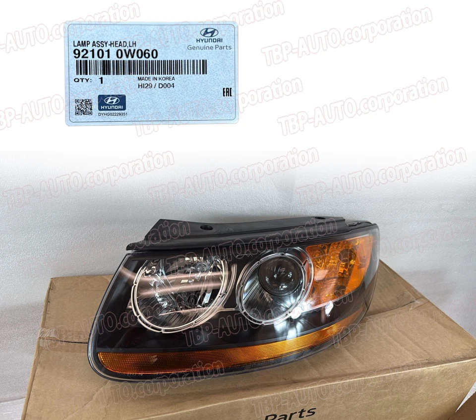 Левая фара в сборе от оригинального производителя ® 2007-2012 Hyundai Santa Fe 921010W060 - Изображение 1 из 4