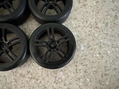 HPI Racing BMW M3 Wheels Black Super Star 5 Spoke 1/10 RS4 Drift Car 26mm Tires - Image 1 of 3