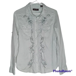 Camicia North River Outfitters donna taglia S verde stile western ricamata floreale  - Foto 1 di 12