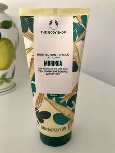 BODY SHOP MORINGA LOTION SKIN SOFTENING MOISTURE CREAM 72HR NORMAL TO DRY SKIN - Picture 1 of 3