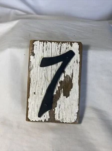 Rustic Reclaimed Wood House Number with Black Aluminum Number ~7 - Picture 1 of 2